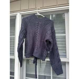 ASTR The Label  Chunky Cable Knit Sweater Blue Size Small